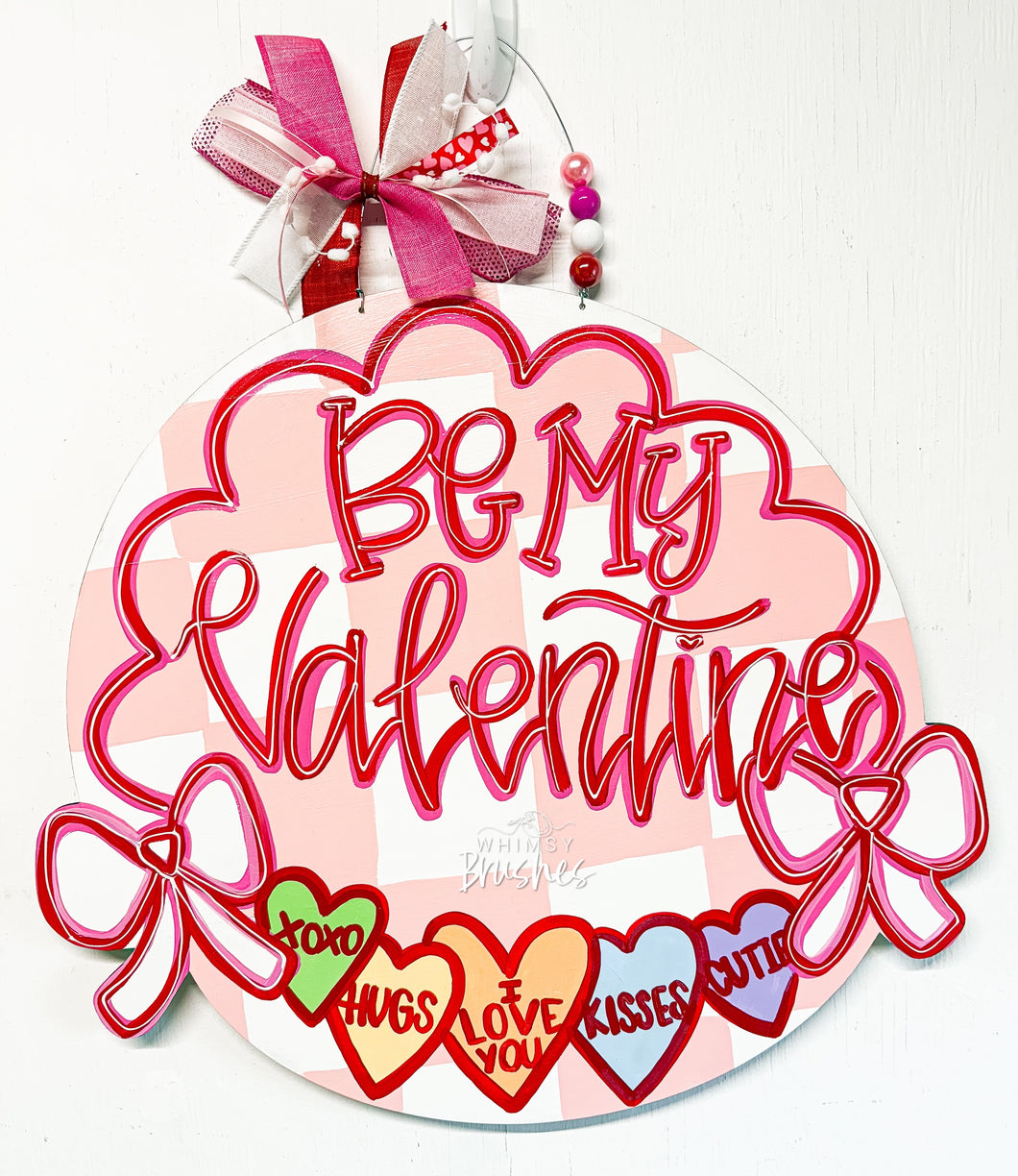 Checkered Scalloped Valentine Doorhanger