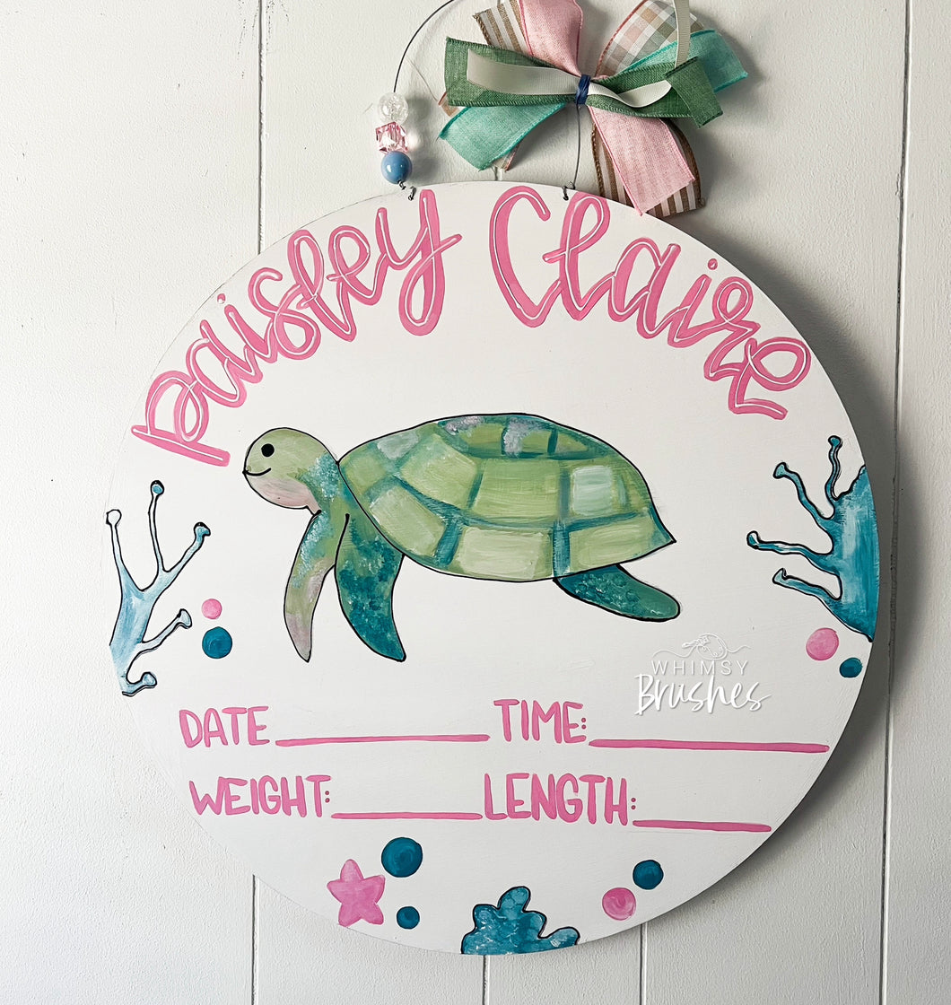 Sea Turtle Baby Doorhanger