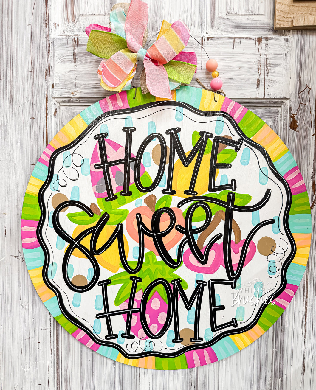 Colorful Fruit Round Doorhanger
