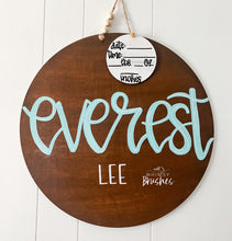 Load image into Gallery viewer, Custom Baby Name Round Doorhanger
