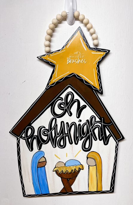 Holy Night Manger Doorhanger