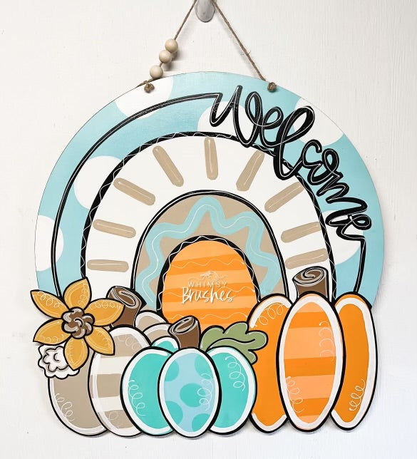 Boho Fall Rainbow Doorhanger