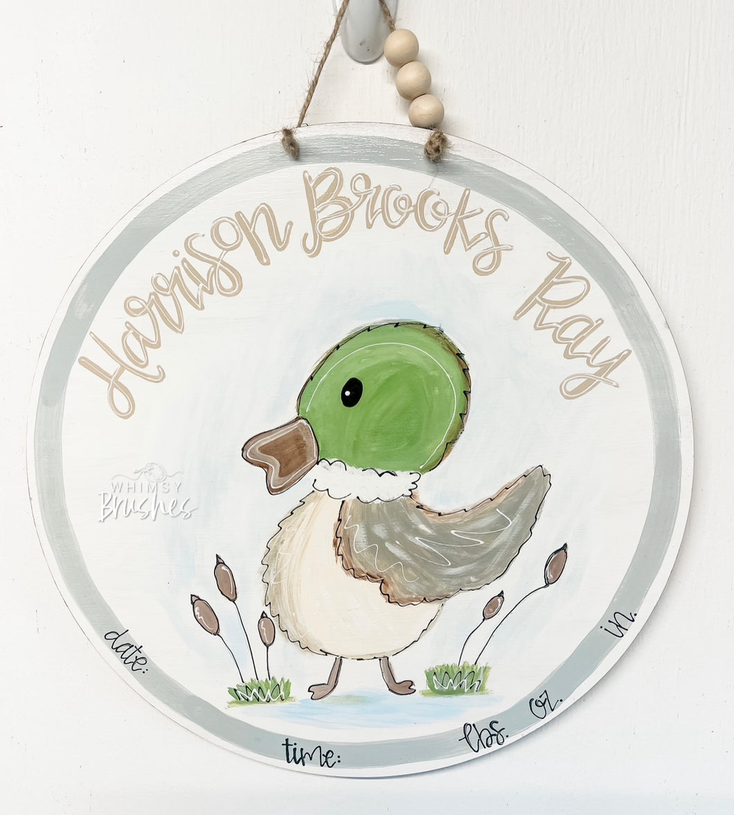 Little Duckling Round Doorhanger