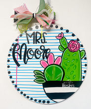 Load image into Gallery viewer, Notebook Cactus Teacher Doorhanger
