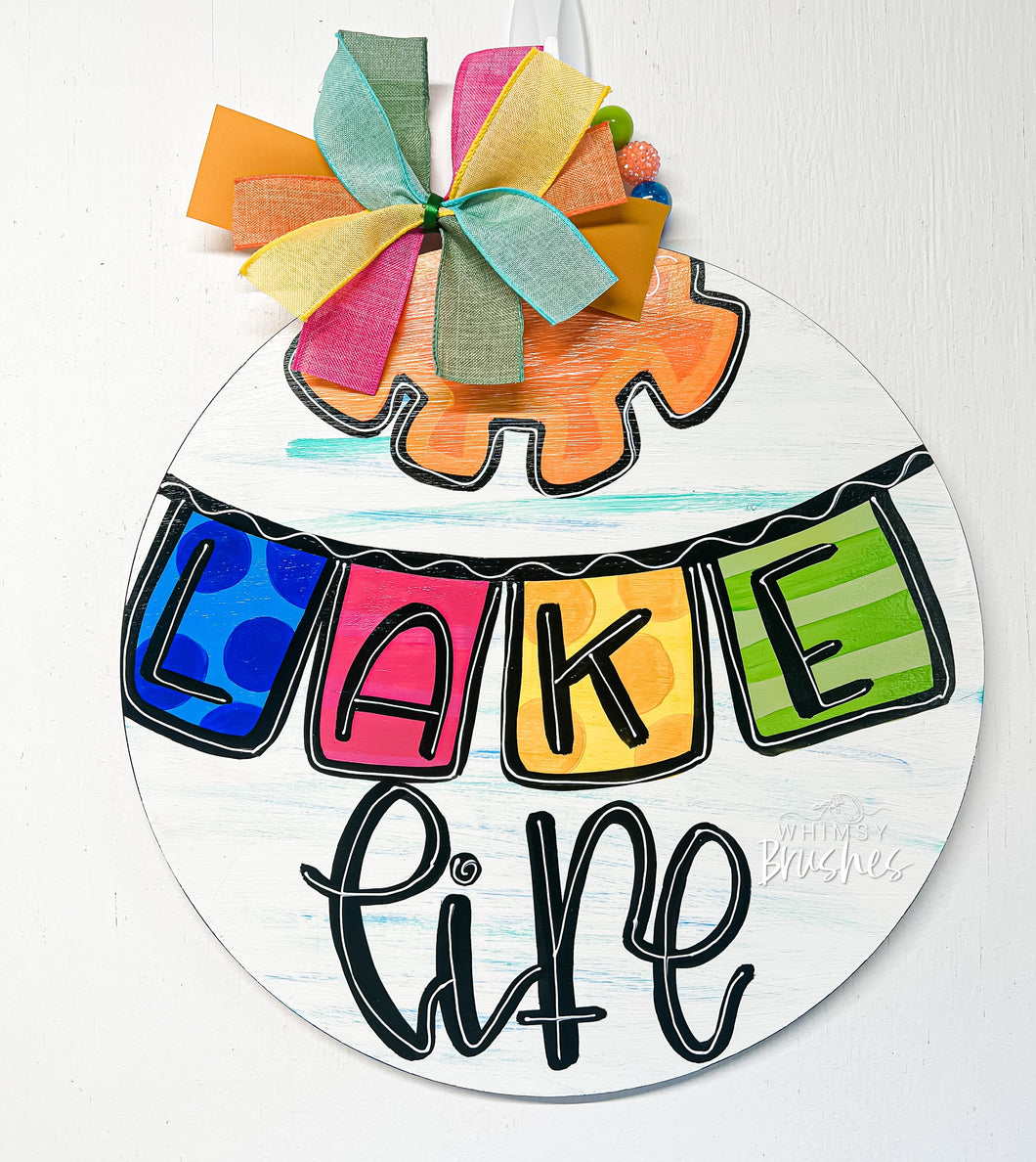 Lake Life Round Doorhanger
