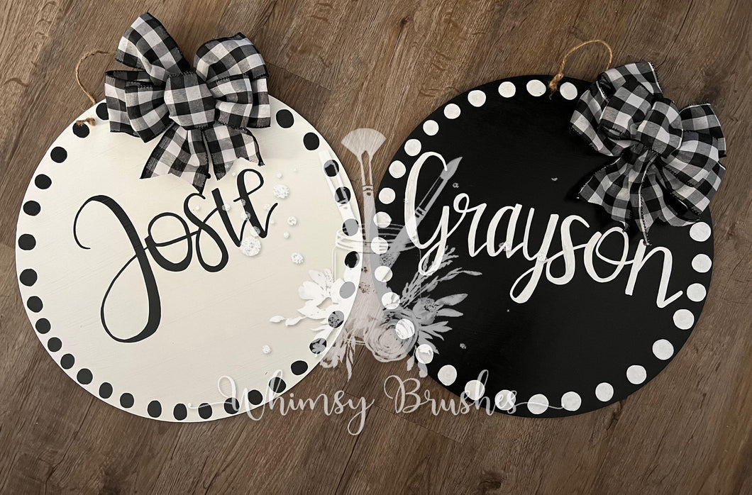 Round with Polka Dots Doorhanger