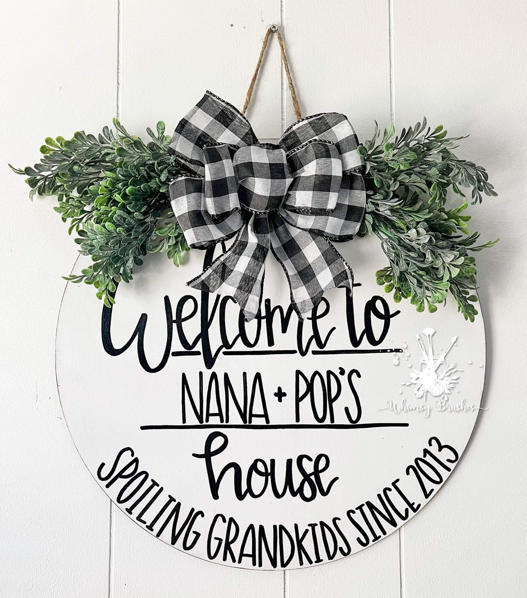 Spoiling Grandkids Round Doorhanger
