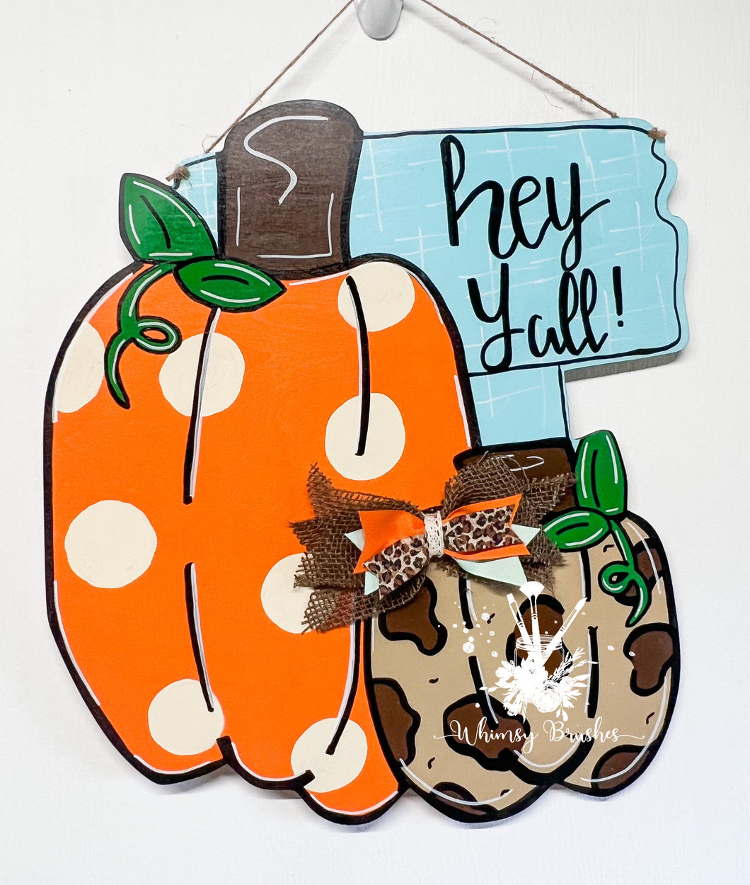 Cheetah Pumpkin Patch Doorhanger