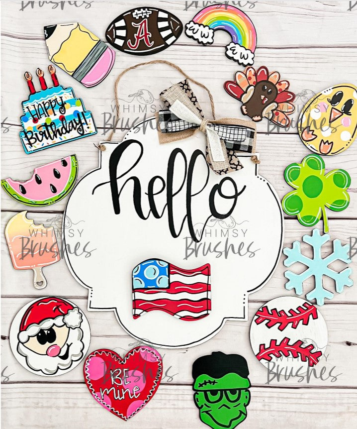 Hello Bubble Plaque Interchangeable Base