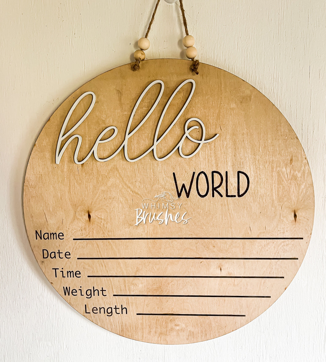 Hello World Stat Baby Doorhanger