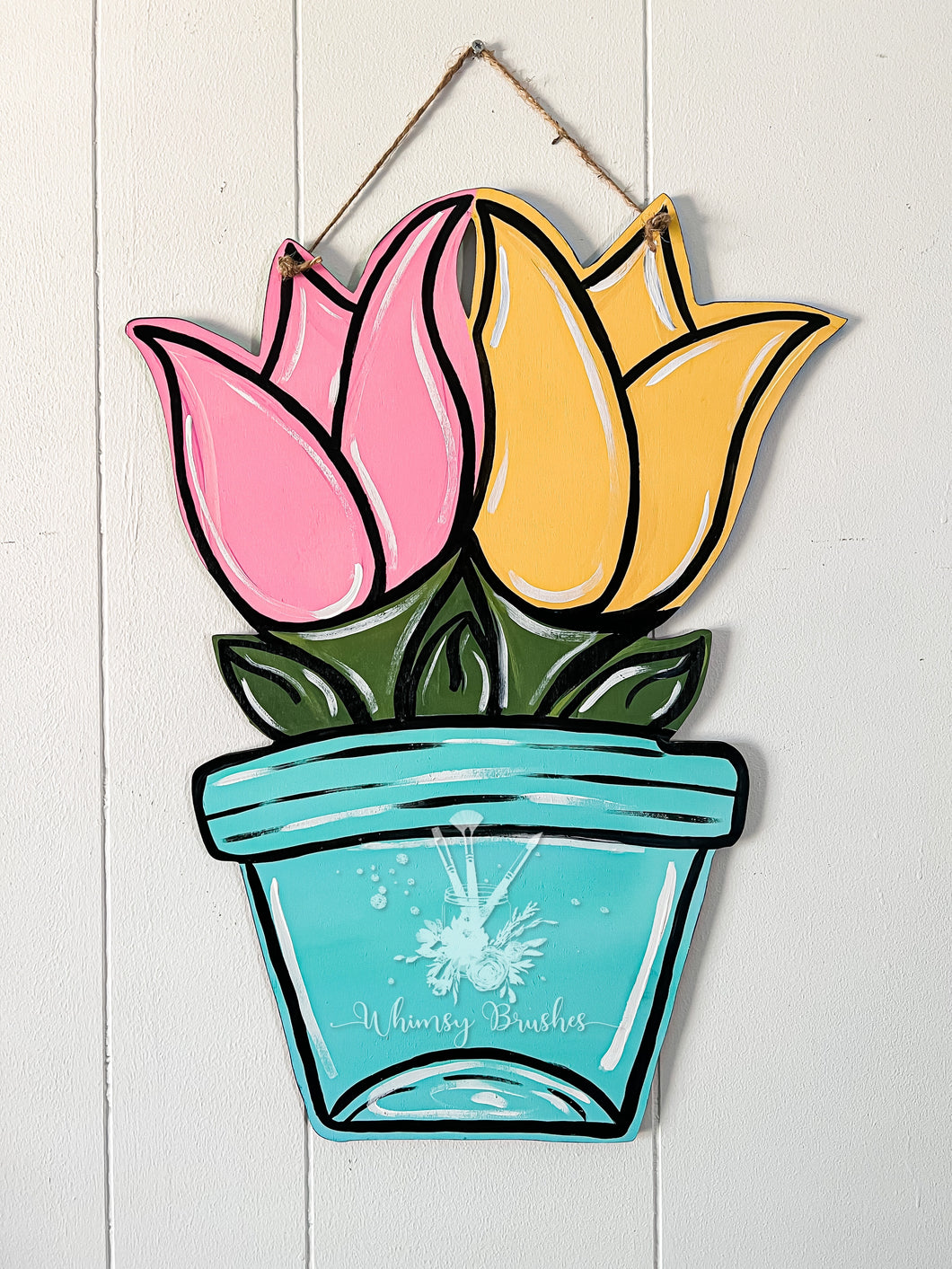 Tulip Flower Pot Doorhanger