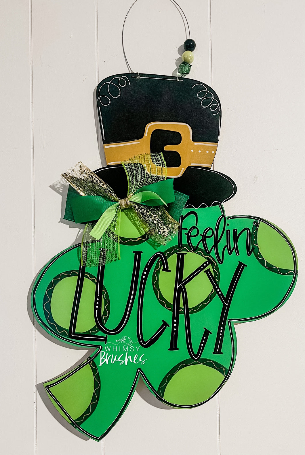 Top Hat Shamrock Doorhanger