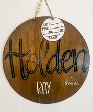 Load image into Gallery viewer, Custom Baby Name Round Doorhanger
