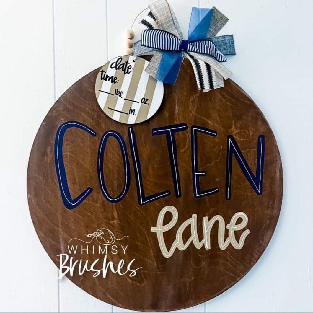 Navy and Neutral Baby Boy Doorhanger