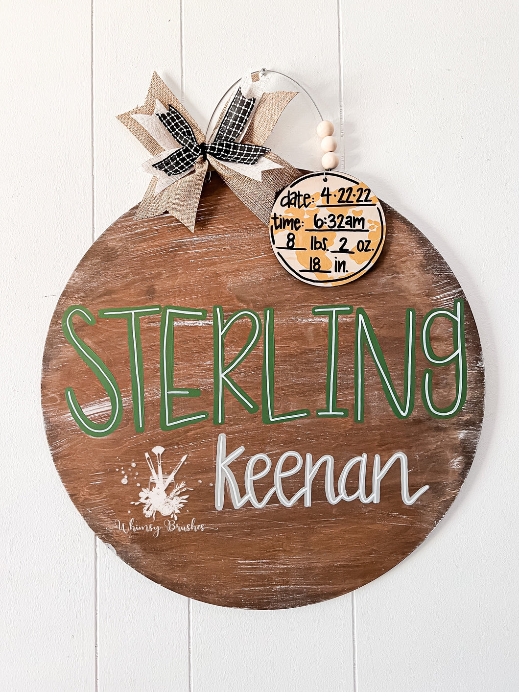 Travel Theme Round Baby Doorhanger