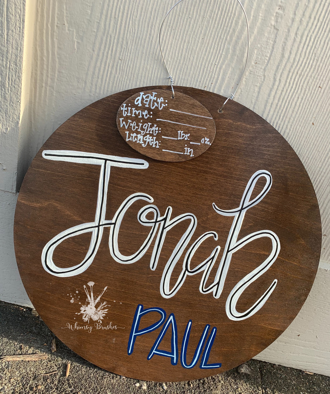 Custom Round Baby Name Doorhanger