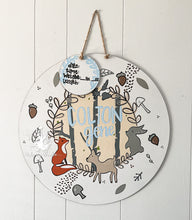 Load image into Gallery viewer, Woodland Round Baby Doorhanger
