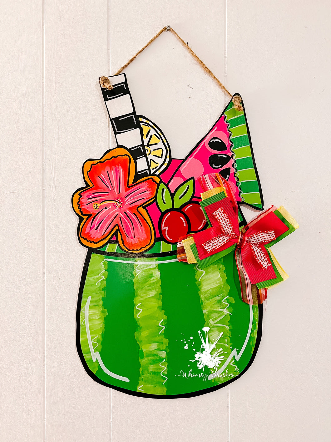 Watermelon Luau Drink Doorhanger