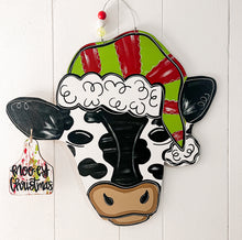 Load image into Gallery viewer, Christmas Cow Doorhanger
