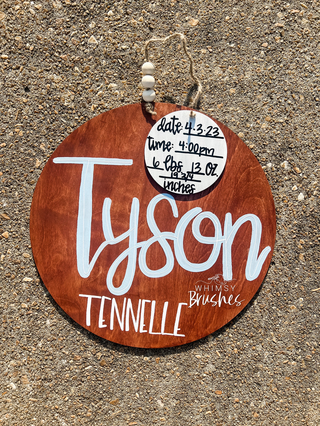 Custom Baby Name Round Doorhanger