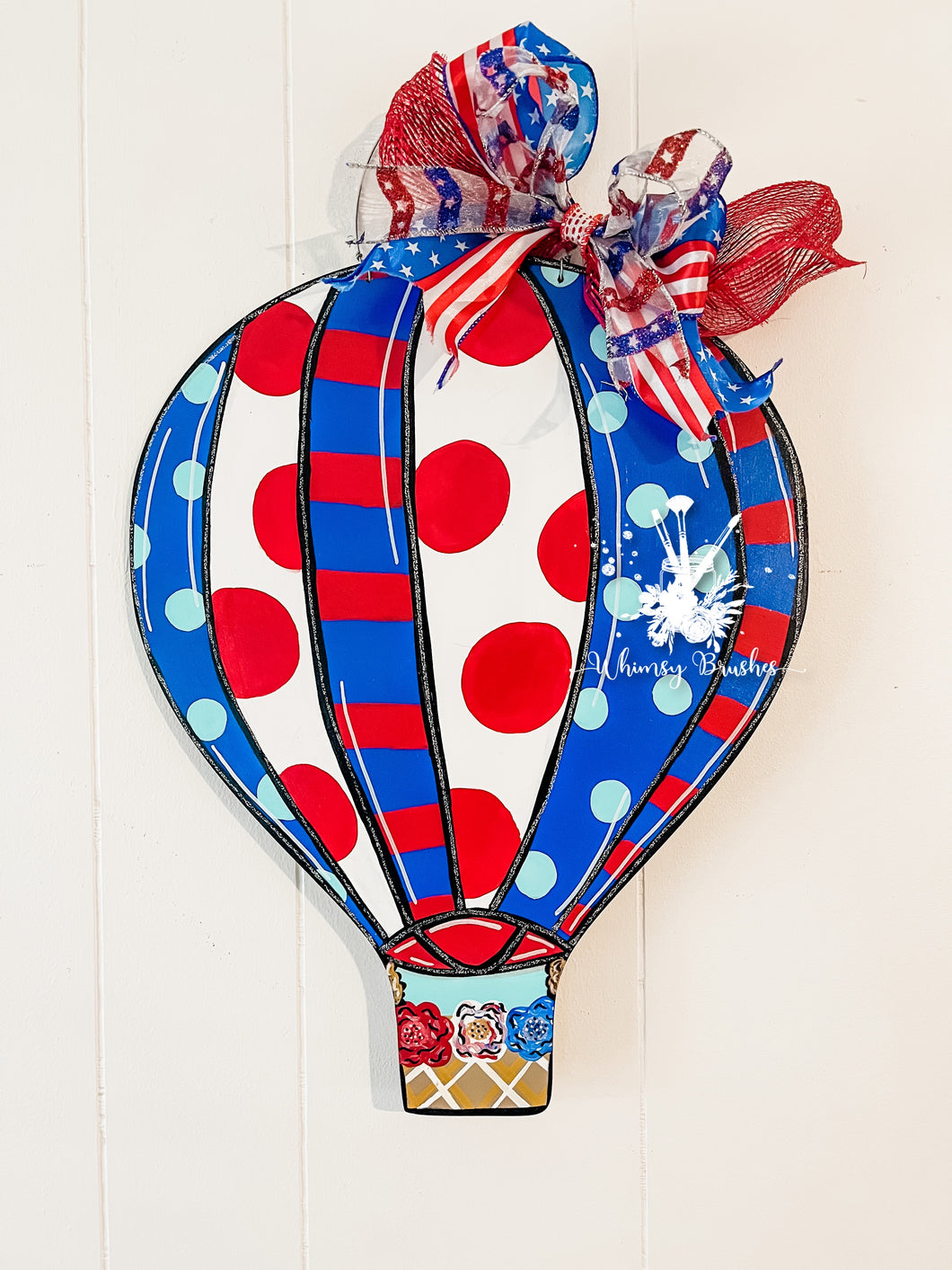 Patriotic Hot Air Balloon Doorhanger