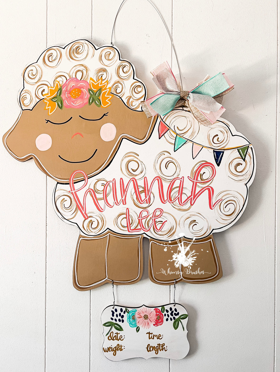 Colorful Lamb Baby Doorhanger